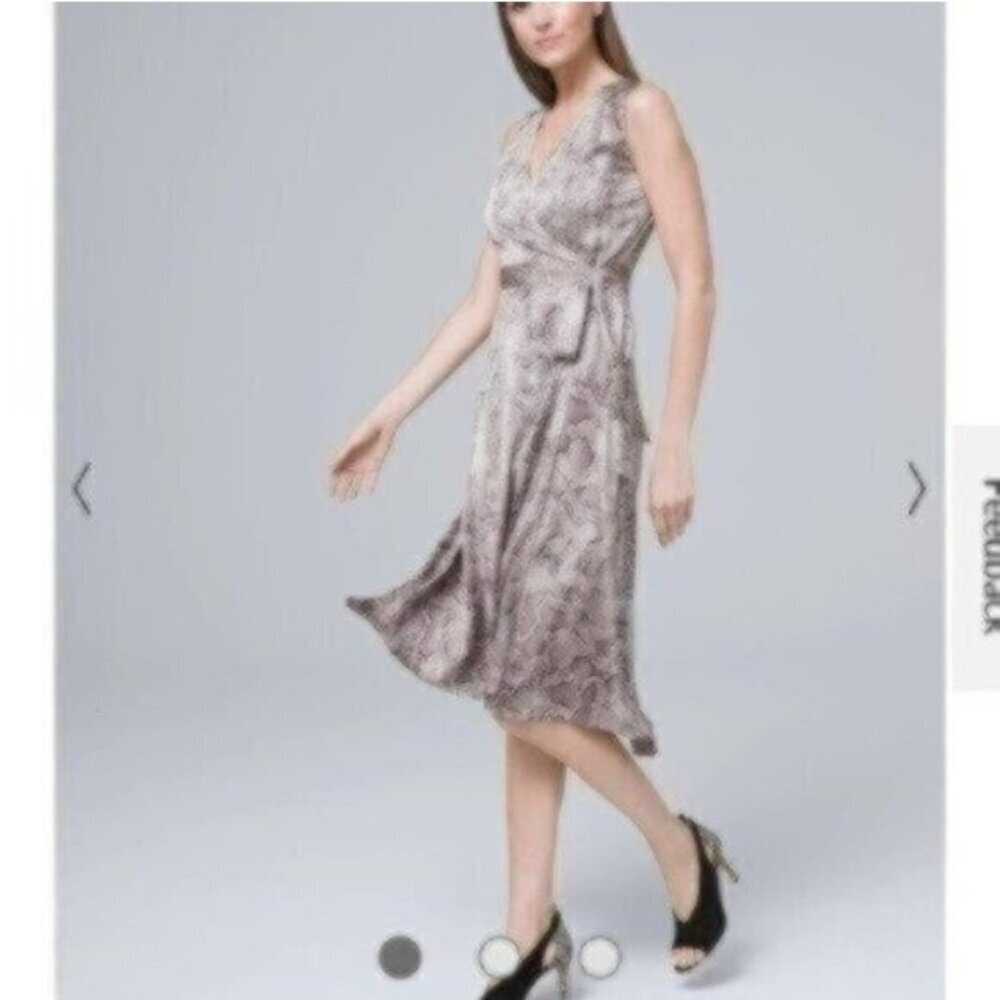 NWOT White House Black Market Snake High-Low Wrap Dress - Lunar Snake